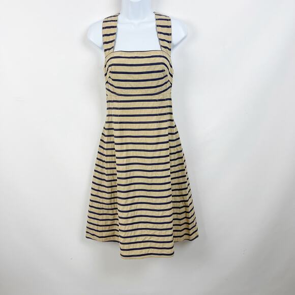 J. Crew Dresses & Skirts - J. Crew Navy and Beige Striped Dress
